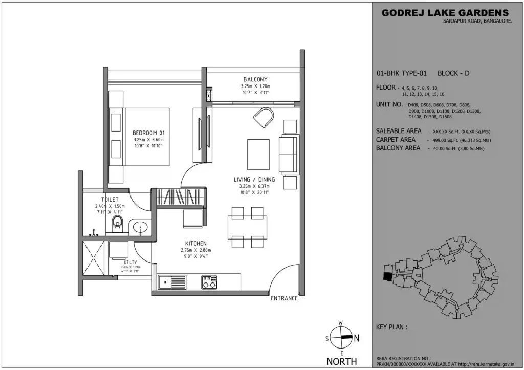 Godrej Lake Gardens 1 BHK Floor Plan