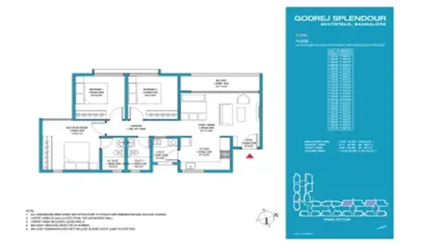 Godrej Splendour 3 BHK floor plan