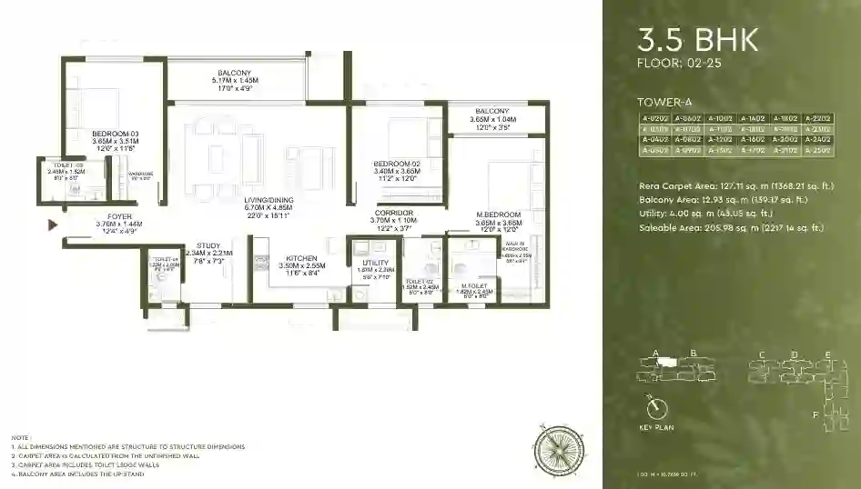 Godrej Lakeside Orchard 3.5 BHK apartment Floor Plan image by Godrej Properties located in Sarjapur Road, East Bangalore