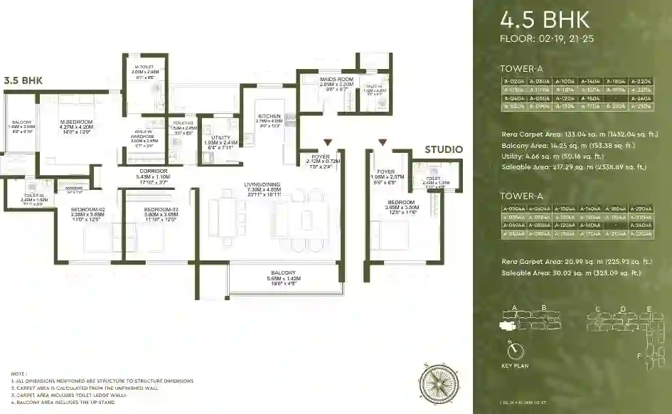 Godrej Lakeside Orchard 4.5 BHK apartment Floor Plan image by Godrej Properties located in Sarjapur Road, East Bangalore